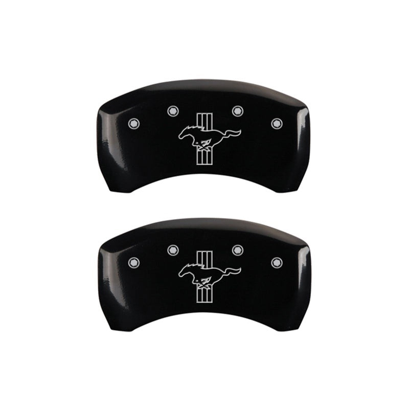 MGP Rear set 2 Caliper Covers Engraved Rear 2015/Bar & Pony Black finish silver ch 10203RMB2BK 10203RMB2BK Photo - Primary