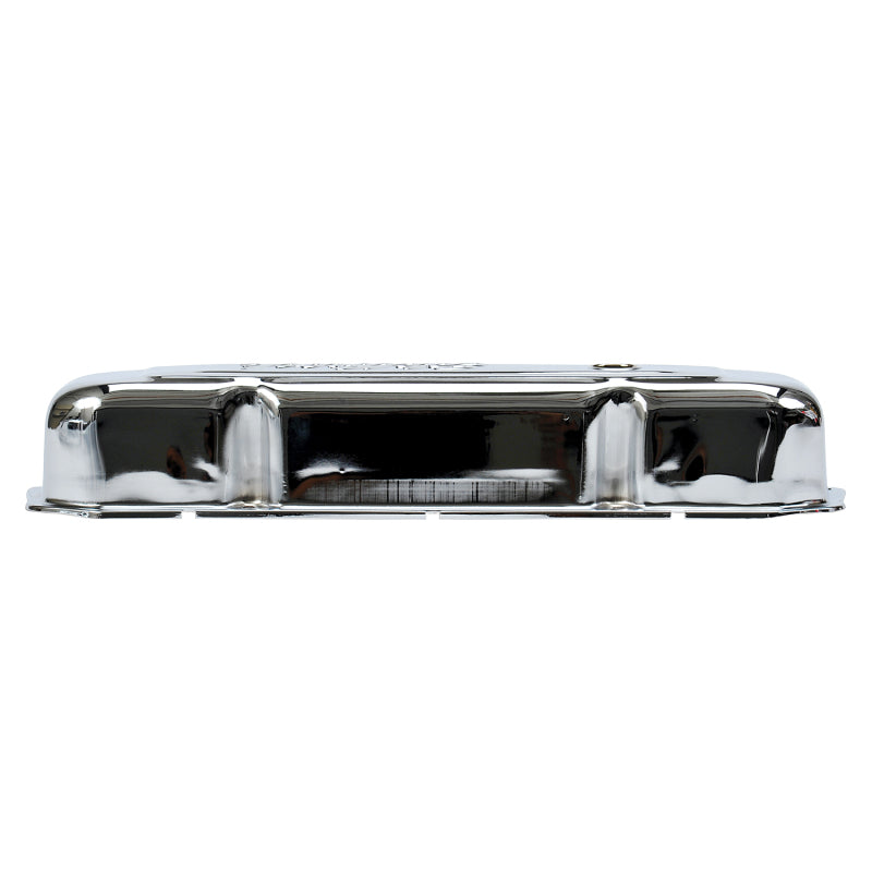 Edelbrock Valve Cover, Signature Series, Chrysler, 1958-1979 361-440 V8, Chrome 4491 Photo - out of package