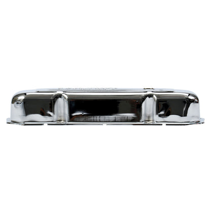 Edelbrock Valve Cover, Signature Series, Chrysler, 1958-1979 361-440 V8, Chrome 4491 Photo - out of package