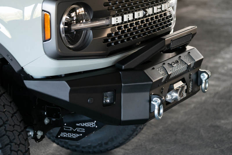 DV8 Offroad 2021+ Ford Bronco Front Bumper Winch Capable w/ Optional Bull Bar/Aux Light Opening FBBR-01 FBBR-01 Photo - Mounted