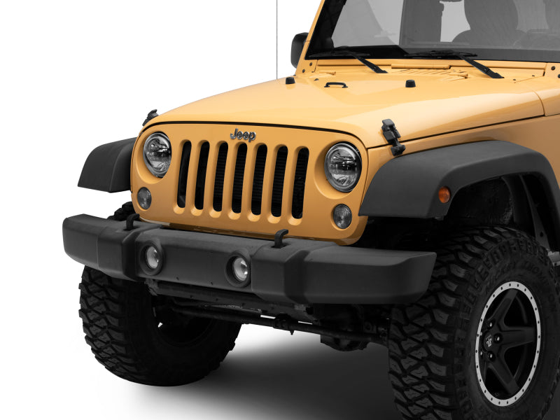 Raxiom 97-18 Jeep Wrangler TJ/JK Axial 7-Inch LED Headlights w/ DRL- Black Housing (Clear Lens) J155570 J155570 Photo - Close Up