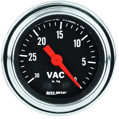 Autometer 2-1/16" Vacuum, 0-30 In Hg, Traditional Chrome 2484 Photo - Primary