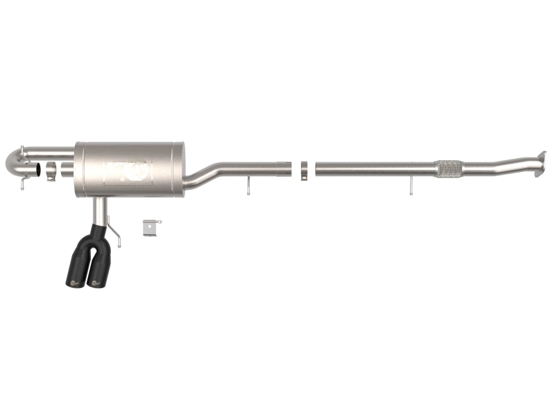 aFe 23-24 L4 GM Colorado/Canyon Rebel Series 3 IN 304 Stainless Steel Cat-Back System w/Black Tip 49-34142-B 49-34142-B Photo - Unmounted