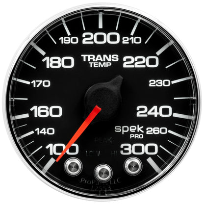 Autometer Spek-Pro Gauge Trans Temp 2 1/16in 300f Stepper Motor W/Peak & Warn Blk/Chrm P342318 P342318 User 1