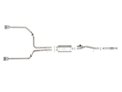 aFe Gemini XV 3in 304 SS Cat-Back Exhaust w/ Cutout 19-21 GM Silverado/Sierra 1500 V8- w/ Black Tips 49-34139-P 49-34139-P Photo - Unmounted