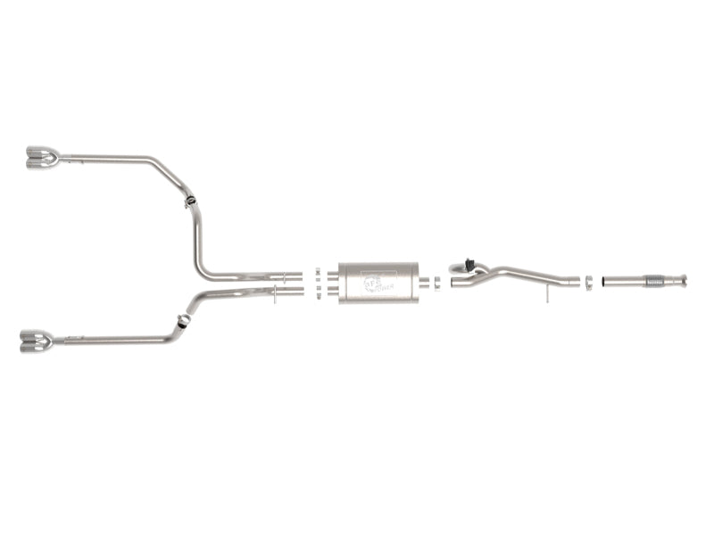 aFe Gemini XV 3in 304 SS Cat-Back Exhaust w/ Cutout 19-21 GM Silverado/Sierra 1500 V8- w/ Black Tips 49-34139-P 49-34139-P Photo - Unmounted