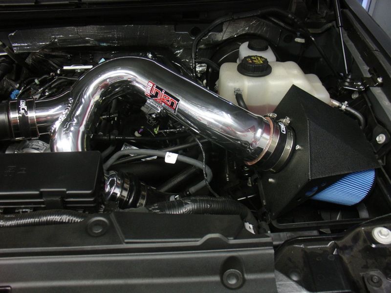 Injen Wrinkle Black Short Ram Intake 12-13 Ford F-150 V6 3.5L Eco Boost En PF9012WB Photo - Mounted