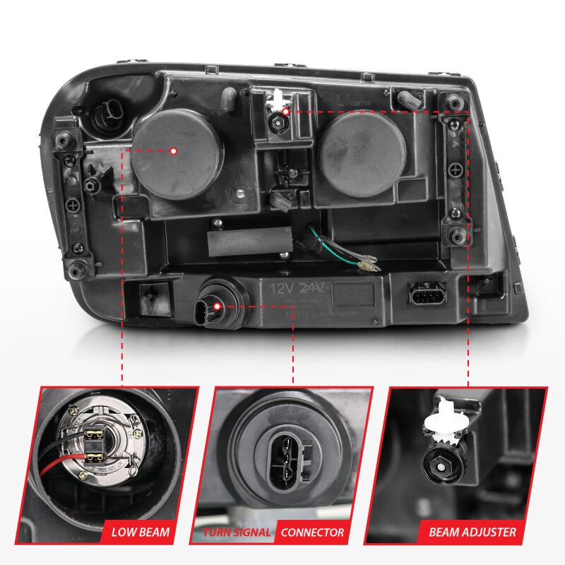 ANZO 2006-2009 Chevrolet Trailblazer Projector Headlights w/ Plank Style Design Chrome w/ Amber 111391 111391 Photo - Unmounted