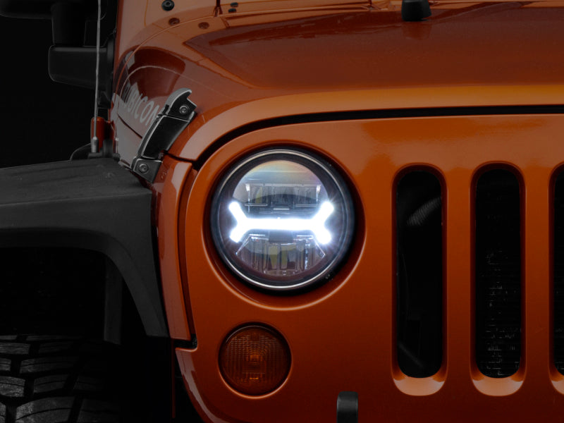Raxiom 07-18 Jeep Wrangler JK LED Halo Headlights- Black Housing (Clear Lens) J123773 J123773 Photo - Close Up