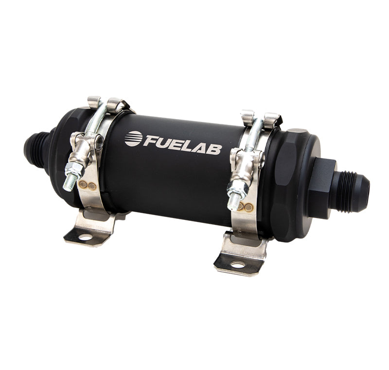 Fuelab PRO Series In-Line Fuel Filter (10gpm) -10AN In/-10AN Out 100 Micron Stainless - Matte Black 86823 86823 Photo - Primary