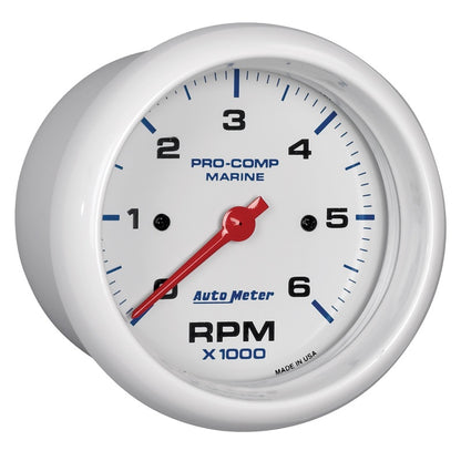 Autometer Marine White Ultra-Lite Gauge 3-3/8in Tachometer 6K RPM 200752 200752 User 3