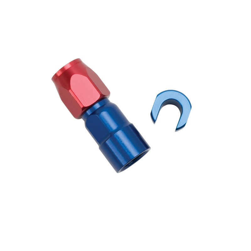 Russell Performance 3/8in SAE Quick Disc Female to -6 Hose Red/Blue Straight Hose End 611200 611200 Photo - Unmounted