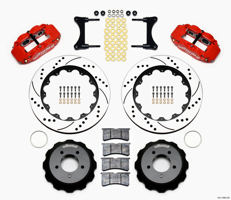 Wilwood Narrow Superlite 6R Front Hat Kit 14.00in Drill Red 93-96 Mazda RX7 140-11964-DR 140-11964-DR Photo - Primary