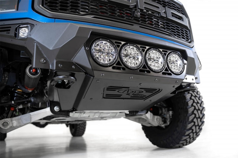 Addictive Desert Designs 17-20 Ford F-150 Raptor Bomber Front Bumper w/ 4 Rigid 360 6in Round Mounts F110014110103 F110014110103 Photo - Mounted