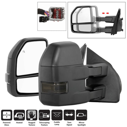 SPYDER xTune 15-17 Ford F-150 Heated LED Telescoping Pwr Mirrors - Smk (Pair) (MIR-FF15015S-G4-PWH-SM-SET) 9943065 9943065 Photo - Primary