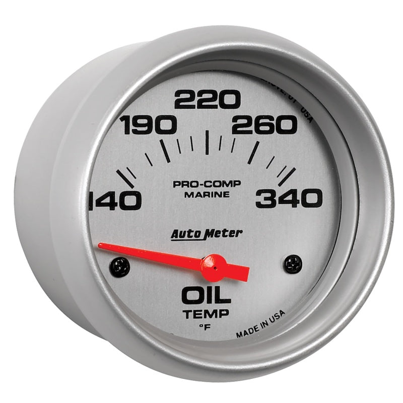Autometer Gauge, Oil Temp, 2 5/8", 140-300 Deg. F, Electric, Marine Silver 200765-33 User 3