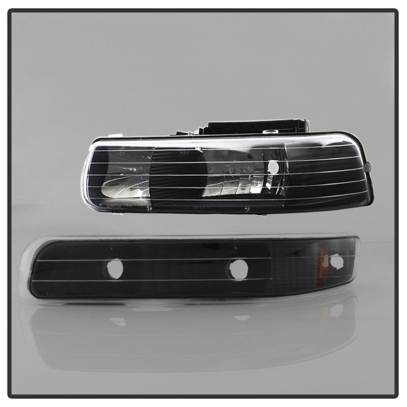 SPYDER Xtune Chevy TahOE 00-06 Amber Crystal Headlights w/ Bumper Lights Black HD-JH-CSIL99-SET-AM-BK 5064219 5064219 Photo - Unmounted