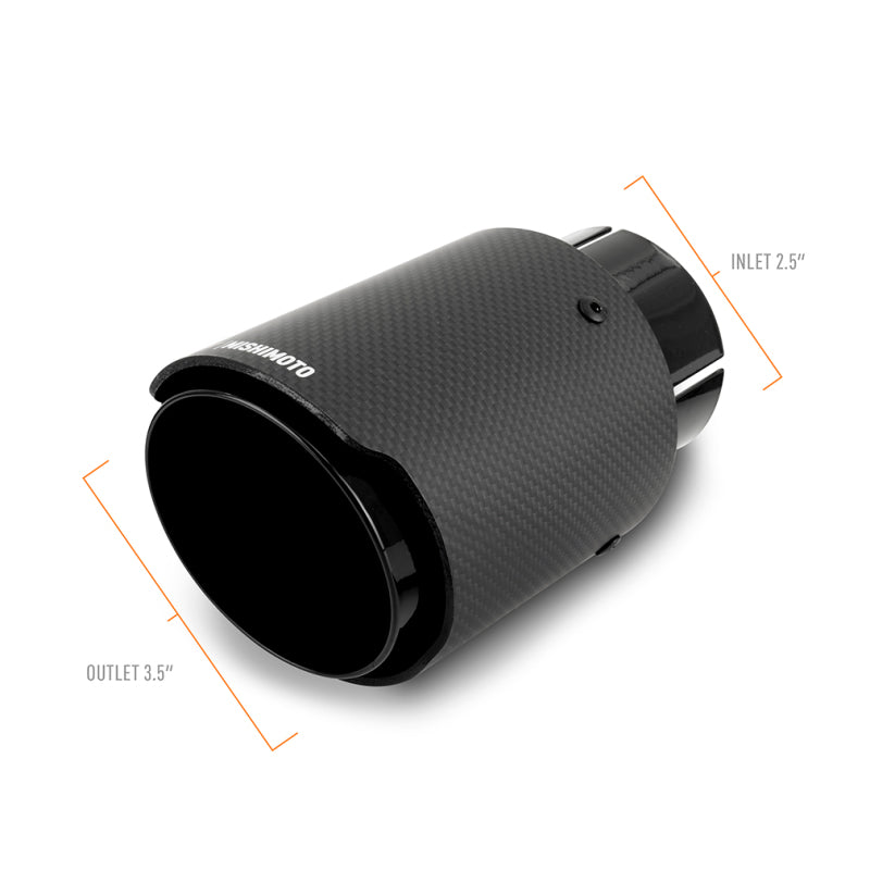Mishimoto 2x Carbon Fiber Muffler Tip 2.5in Inlet 3.5in Outlet Black MMEXH-TIP-CFD25BK MMEXH-TIP-CFD25BK User 1