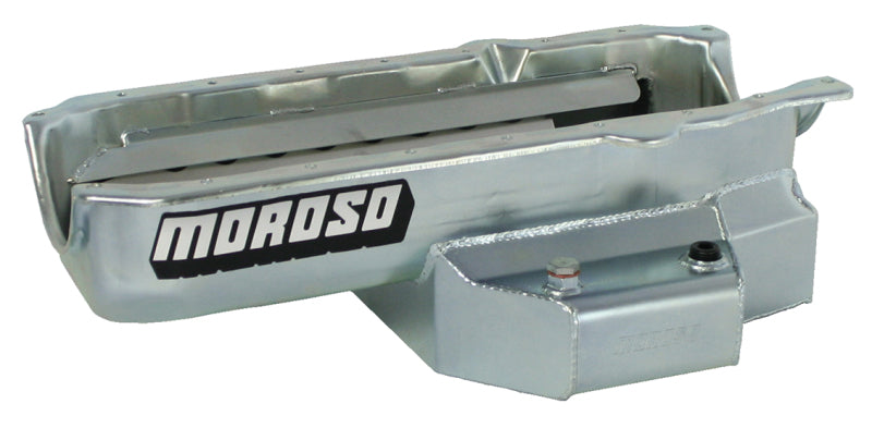 Moroso 86-Up Chevrolet Small Block (w/1 Piece Rear Main Seal) Wet Sump 6qt 6.5in Steel Oil Pan 21315 21315 Photo - Primary