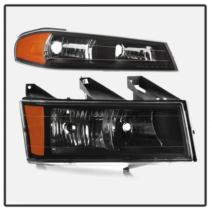 SPYDER Xtune Chevy Colorado 04-12 OEM Headlights w/ Bumper Lights Black HD-JH-CCOL04-SET-BK 9032110 9032110 Photo - Unmounted