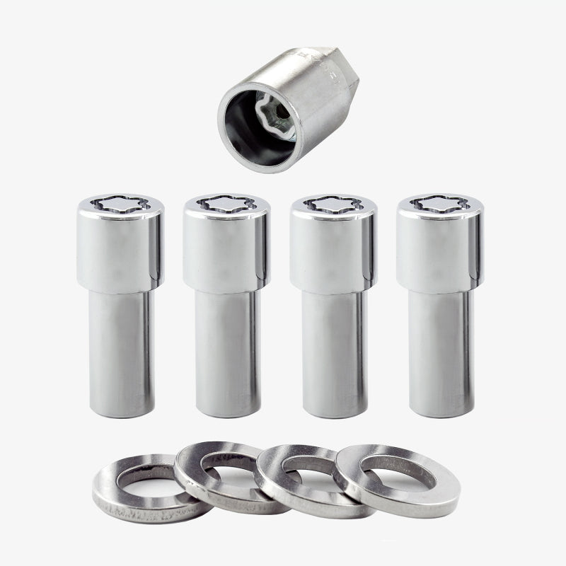 McGard Wheel Lock Nut Set - 4pk. (X-Long Shank) M12X1.5 / 13/16 Hex / 2.165in. Length - Chrome 23185 23185 Photo - out of package