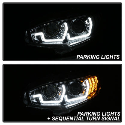 Spyder 16-18 Honda Civic 4Dr w/LED Seq Turn Sig Lights Proj Headlight - Chrome - PRO-YD-HC16-SEQ-C 5086082 5086082 Photo - Unmounted