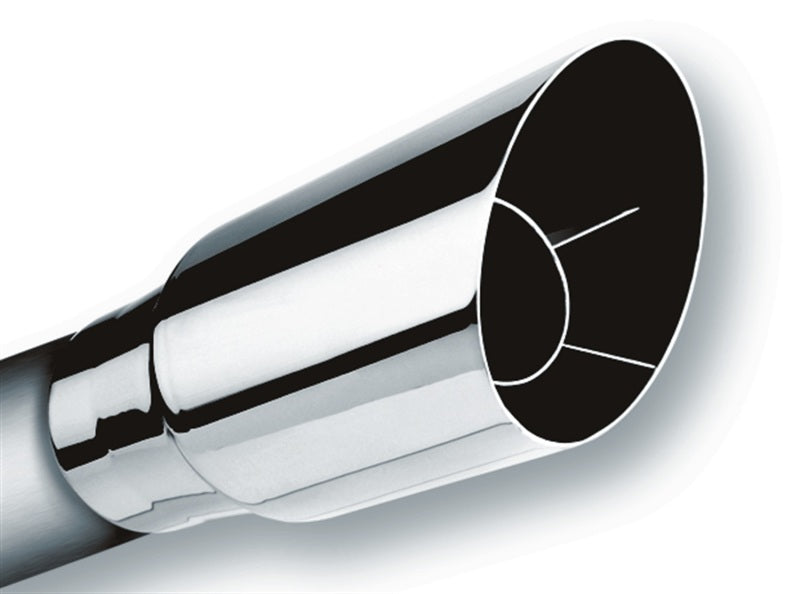 Borla Universal Polished Tip Single Round Angle-Cut (inlet 2 1/2in. Outlet 3 1/2in) *NO Returns* 20122 20122 Photo - Primary