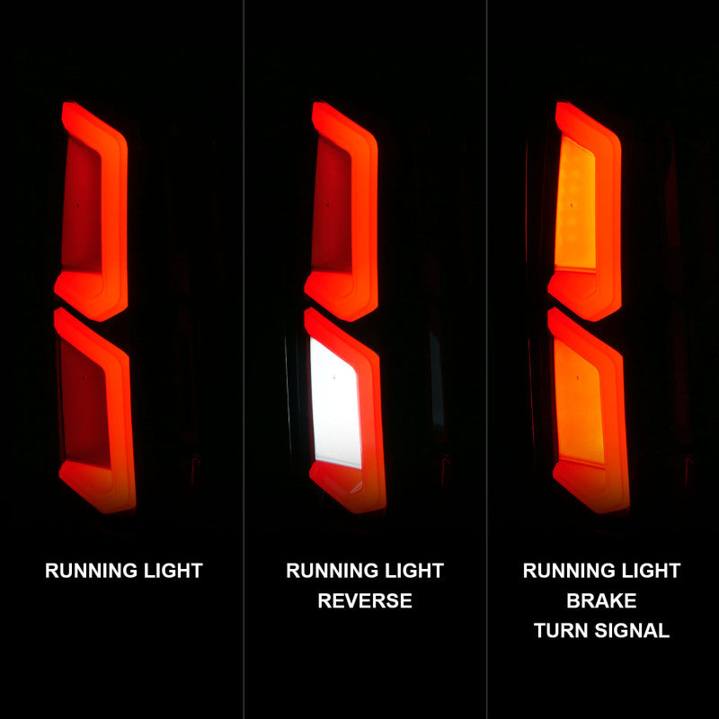 ANZO 2015-2020 Chevrolet Tahoe LED Tail Lights w/ Light Bar Black Housing Clear Lens 311374 311374 User 1