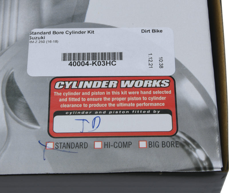 Cylinder Works 16-18 Suzuki RM-Z 250 250cc Standard Bore High Compression Cylinder Kit 14.2:1 Comp. 40004-K03HC 40004-K03HC Photo - Primary