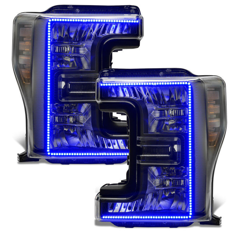ORACLE Lighting Oracle 17-19 Ford F-250 SD Dynamic Pre-Assembled Headlights - Halogen - Black Edition - ColorSHIFT 8203-332 8203-332 Photo - lifestyle view