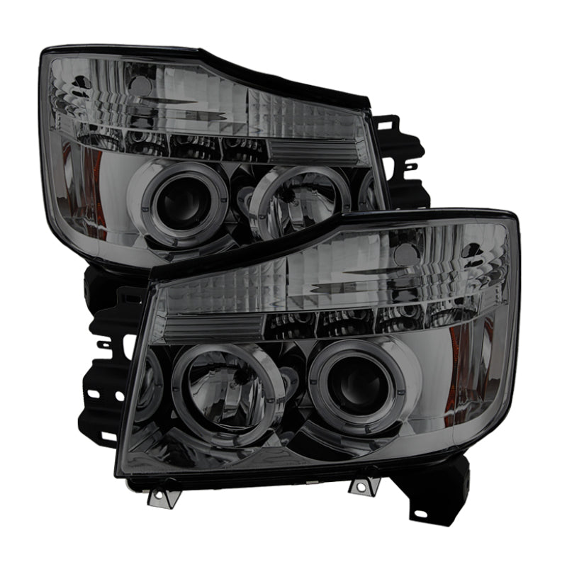 Spyder Nissan Titan 04-14/Armada 04-07 Projector Headlights LED Halo LED Smke PRO-YD-NTI04-HL-SM 5033963 5033963 Photo - Primary