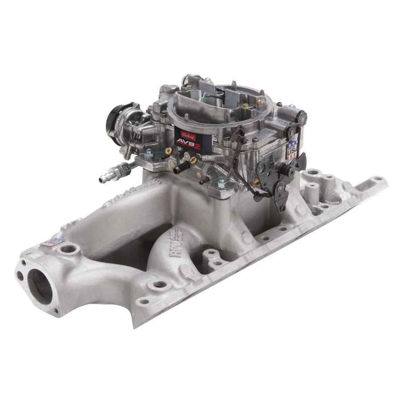 Edelbrock Manifold And Carb Kit Performer RPM Air-Gap Small Block Ford 289-302 Natural Finish 2033 2033 Photo - out of package