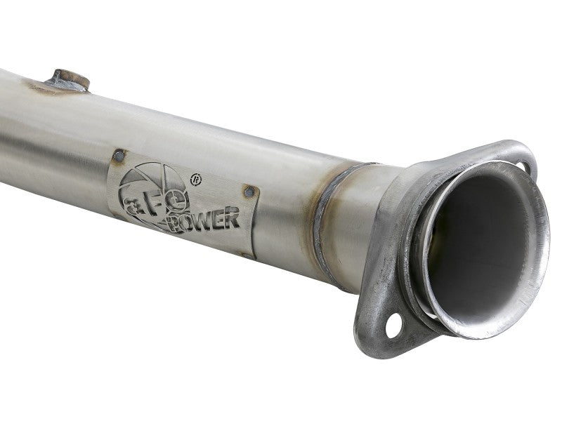 aFe POWER 14-18 Chevrolet Corvette C7 & Z06 Twisted Steel 3in 304 Stainless Steel Mid Pipe w/ Cat 48-34130-1YC 48-34130-1YC Photo - Close Up