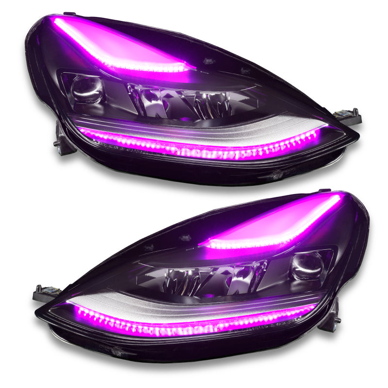 ORACLE Lighting Oracle 2021+ Tesla Model 3 Dynamic ColorSHIFT  Headlight DRL Upgrade Kit 1473-332 1473-332 Photo - Mounted