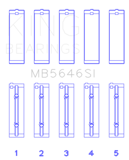 King Engine Bearings King Toyota 1AZFE/2AZFE Main Bearing Set MB5646SI MB5646SI Photo - Primary