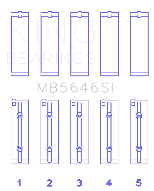 King Engine Bearings King Toyota 1AZFE / 2 AZFE (Size +0.75mm) Crankshaft Main Bearing Set MB5646SI0.75 MB5646SI0.75 Photo - Primary