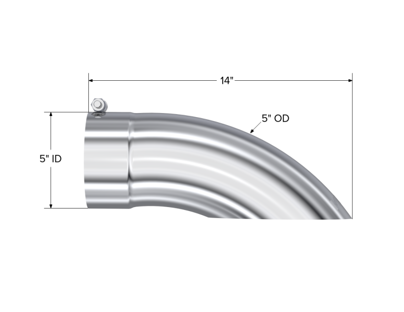 MBRP Stainless Steel Tip 5in OD 5in Inlet 14in Length MBRT5085 T5085 Photo - Close Up