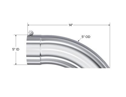 MBRP Stainless Steel Tip 5in OD 5in Inlet 14in Length MBRT5085 T5085 Photo - Close Up