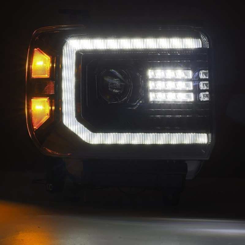 AlphaRex 14-18 GMC Sierra LUXX LED Proj Headlights Plnk Style Alpha Blk w/Activ Light/Seq Signal/DRL 880614 880614 User 3