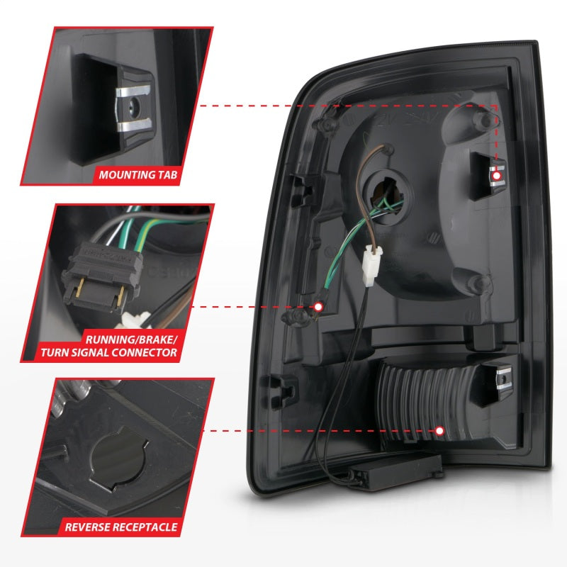 ANZO 09-18 Dodge Ram 1500 Full LED Tailights w/ Sequential Black Housing/Smoke Lens 311453 311453 Photo - Unmounted