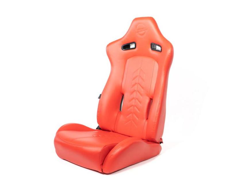 NRG "The Arrow"  Sports Vinyl Seat Red w/ Red Stitch plus Pressed  l RSC-810RD L/R User 1