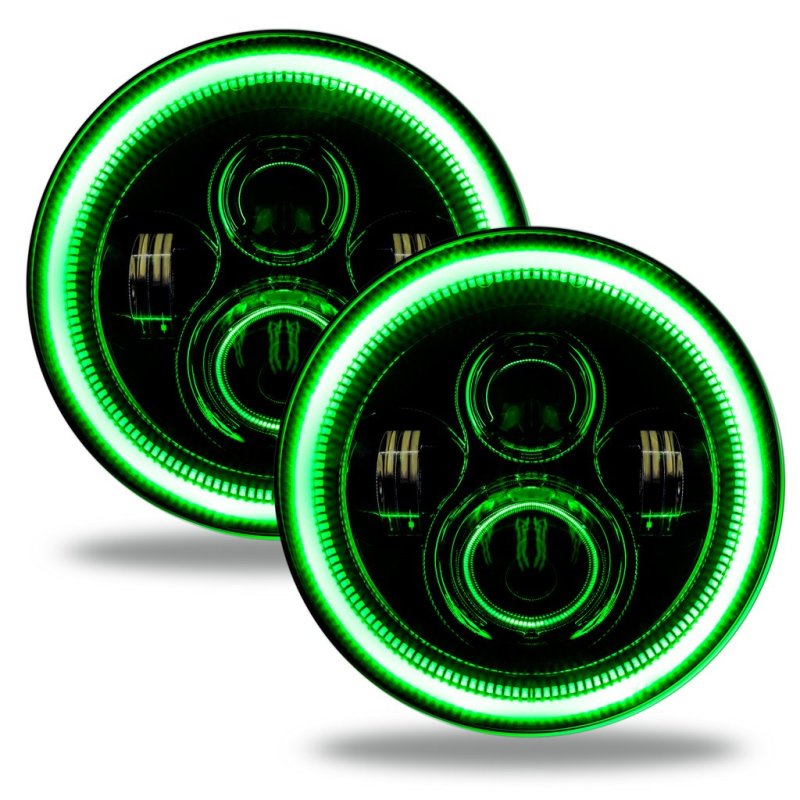 ORACLE Lighting Oracle Jeep Wrangler JL/Gladiator JT 7in. High Powered LED Headlights (Pair) - Green 5769J-004 5769J-004 Photo - Mounted