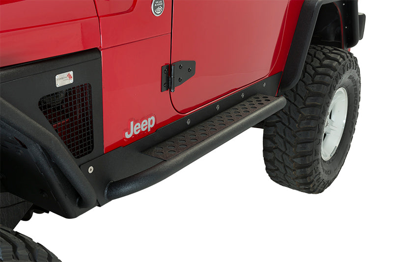 Fishbone Offroad 97-06 Jeep Wrangler TJ Steel Rock Slider - Black Textured Powdercoat FB23028 FB23028 Photo - lifestyle view