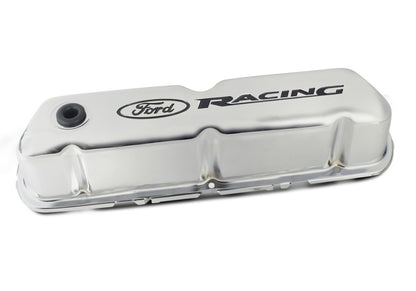 Ford Chrome Steel Valve Cover Set w/Ford Racing Logo FRD302-071 302-071 Photo - Unmounted