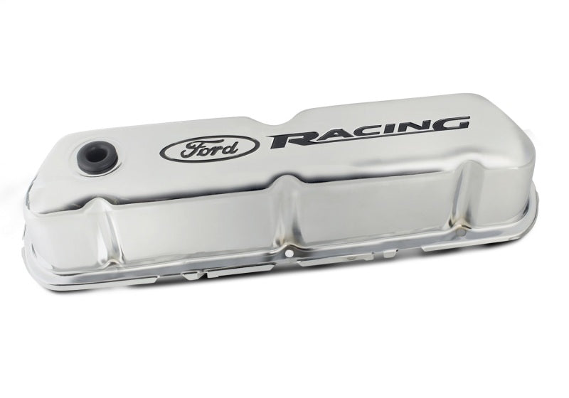 Ford Chrome Steel Valve Cover Set w/Ford Racing Logo FRD302-071 302-071 Photo - Unmounted