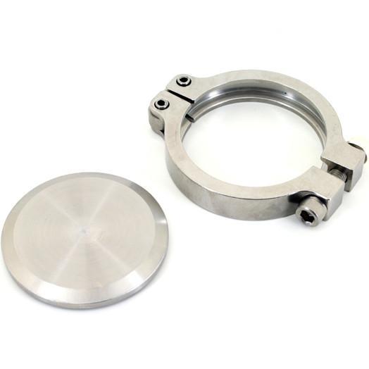 PrivateLabelMfg Block Off Flange & Clamp For Tial 38mm MVS Wastegate EWG