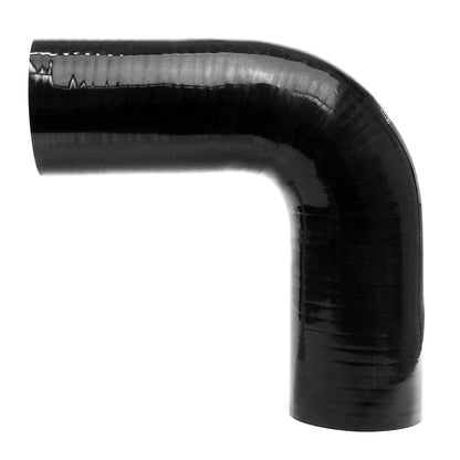 HPS Performance Products HPS 3-3/4" ID, Silicone 90 Degree Elbow Coupler Hose, High Temp 4-ply Reinforced, Black, 95mm ID