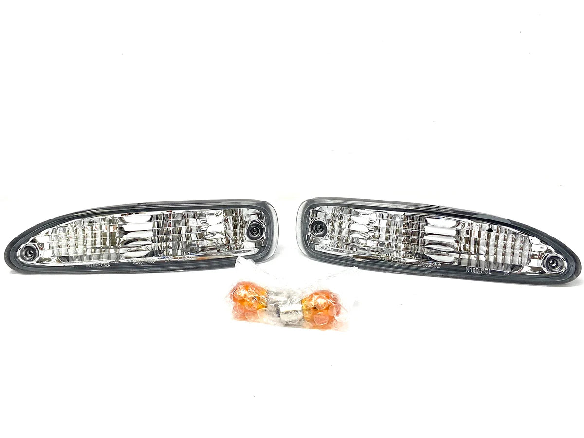 Gent5 Front Crystal Clear Turn Signal Lights Nissan S13 180SX Chuki