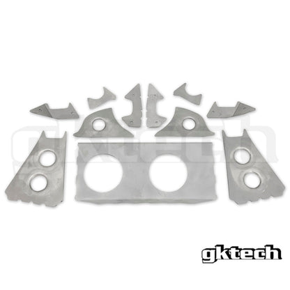 GKTech V2 R32 GTR Skyline subframe weld in reinforcement plates