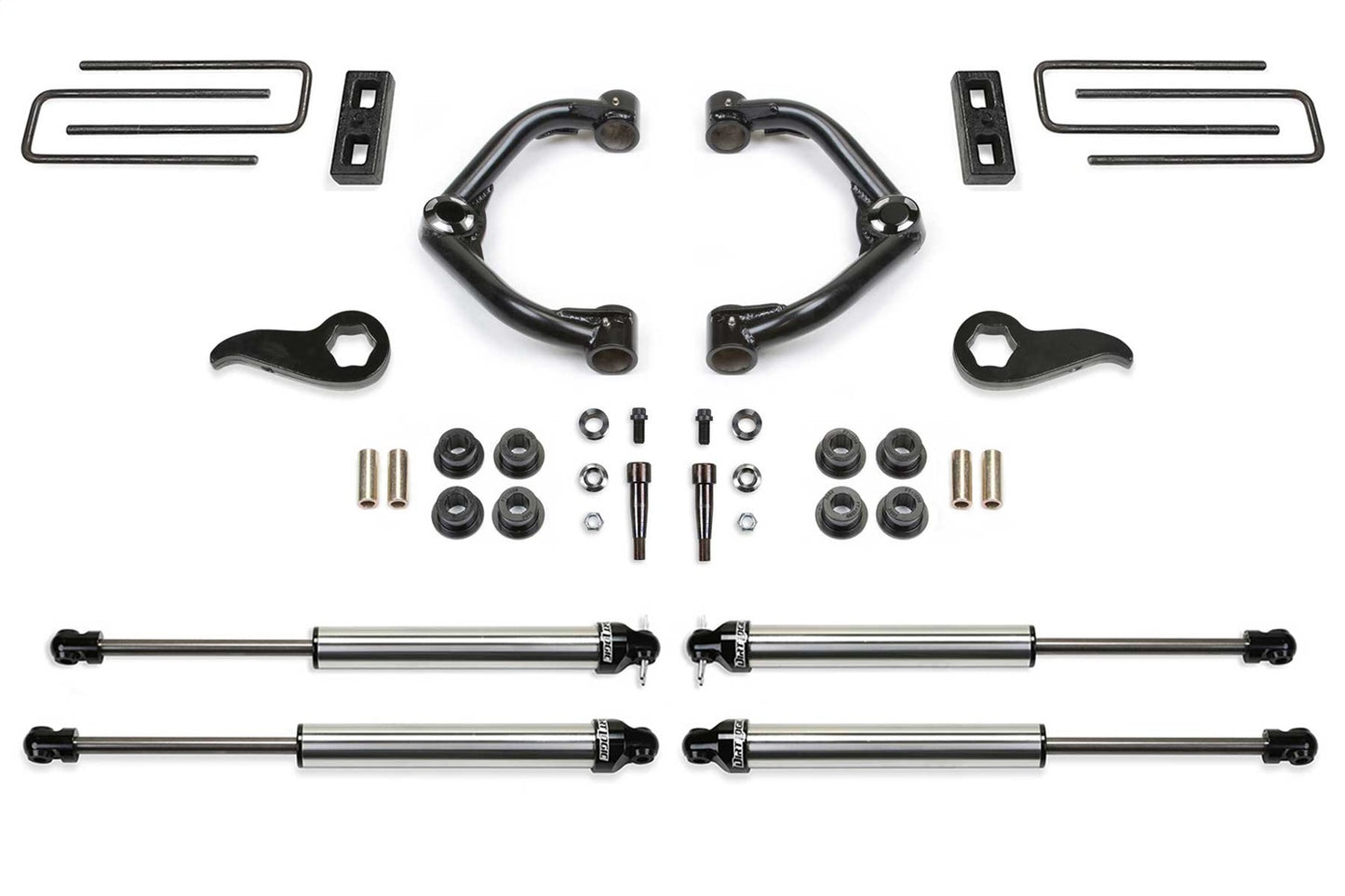 Fabtech 2020 GM K3500HD 4WD Uniball UCA 3.5in Lift System w/DL 2.25 Shocks K1181DL